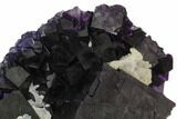 Dark Purple Cubic Fluorite Crystal Plate - China #128928-2